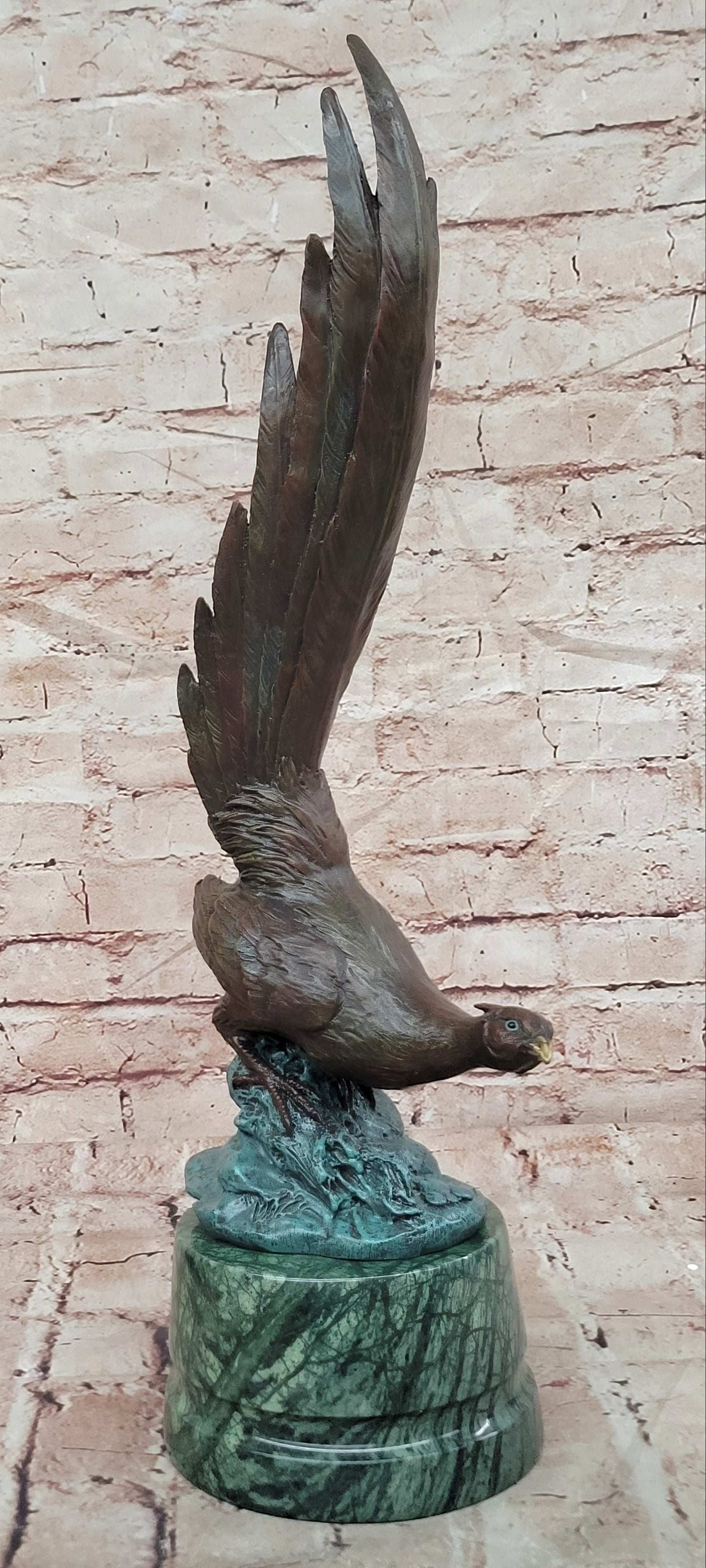 Golden Dawn Flight Majestic Bronze Pheasant Sculpture of Prosperity by Milo