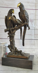 Collector Edition Signed Milo Three Brazilian Parrots Bronze