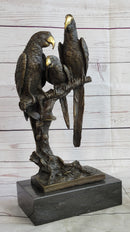 Collector Edition Signed Milo Three Brazilian Parrots Bronze