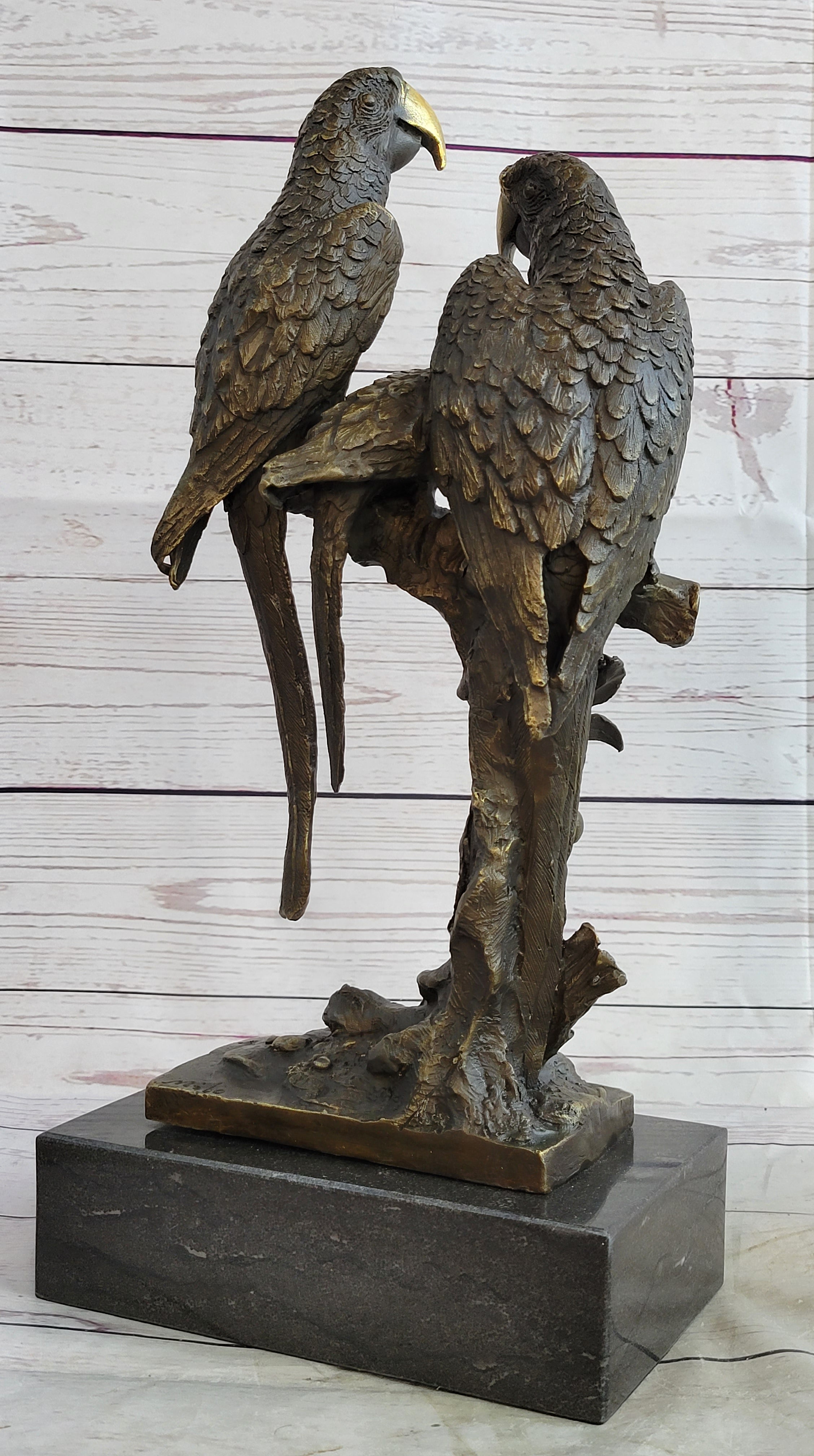 Collector Edition Signed Milo Three Brazilian Parrots Bronze