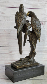 Collector Edition Signed Milo Three Brazilian Parrots Bronze