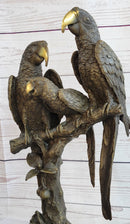 Collector Edition Signed Milo Three Brazilian Parrots Bronze
