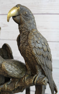 Collector Edition Signed Milo Three Brazilian Parrots Bronze