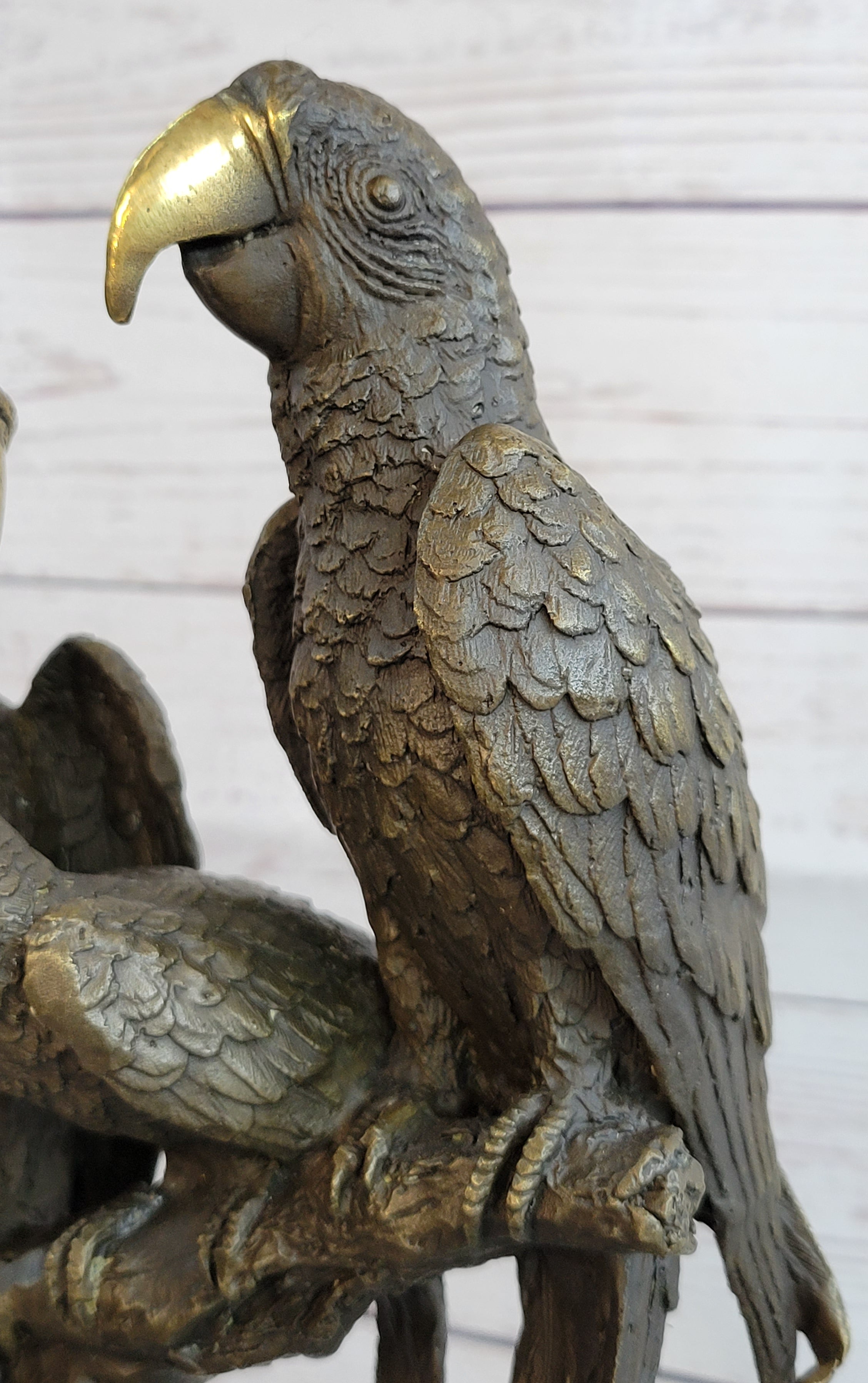 Collector Edition Signed Milo Three Brazilian Parrots Bronze