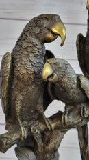 Collector Edition Signed Milo Three Brazilian Parrots Bronze