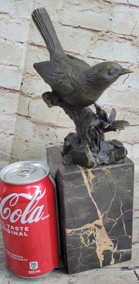 Finch Canary Bird Bronze Sculpture on Marble Base 11" x 5"