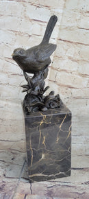 Finch Canary Bird Bronze Sculpture on Marble Base 11" x 5"