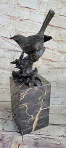 Finch Canary Bird Bronze Sculpture on Marble Base 11" x 5"