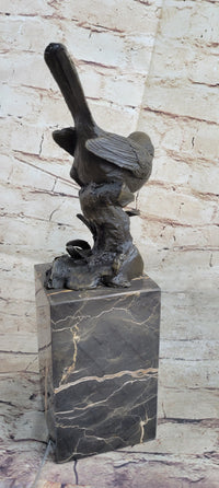 Finch Canary Bird Bronze Sculpture on Marble Base 11" x 5"