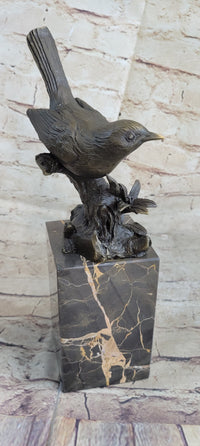 Finch Canary Bird Bronze Sculpture on Marble Base 11" x 5"