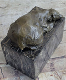 Signed Milo Polar Bear Bronze Sculpture Marble Base