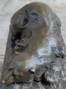 Signed Milo Polar Bear Bronze Sculpture Marble Base