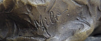 Signed Milo Polar Bear Bronze Sculpture Marble Base