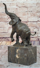 Elephant Standing on Hind Legs Bronze Sculpture Signed Art