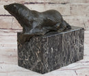 Art Deco Hot Cast Polar Bear Bookend Bronze Sculpture