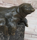 Art Deco Hot Cast Polar Bear Bookend Bronze Sculpture