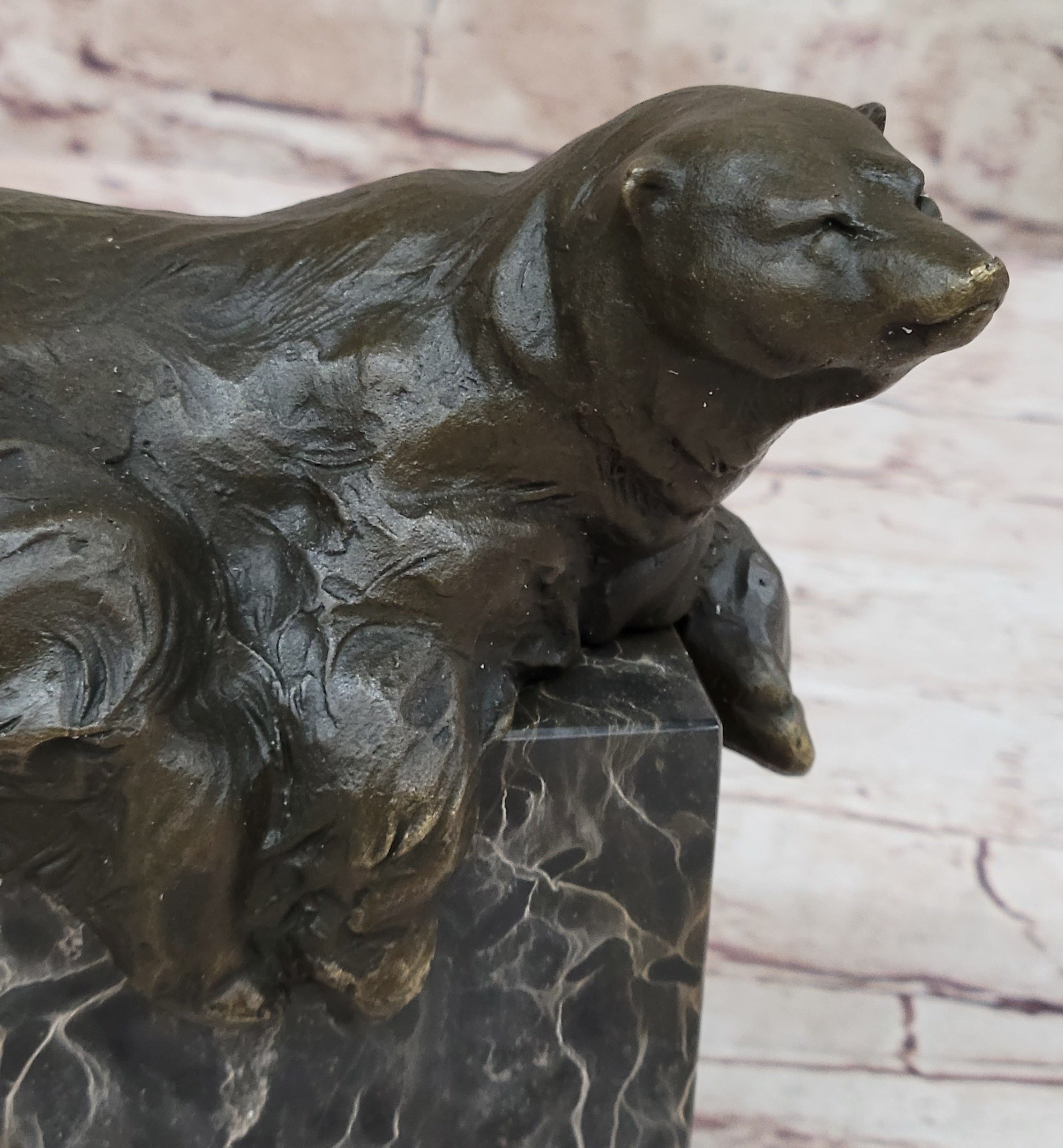 Art Deco Hot Cast Polar Bear Bookend Bronze Sculpture