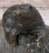 Art Deco Hot Cast Polar Bear Bookend Bronze Sculpture