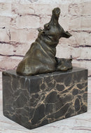 Bronze Hippopotamus Miniature Hippo Sculpture 7.5" x 5"