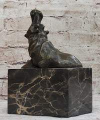 Bronze Hippopotamus Miniature Hippo Sculpture 7.5" x 5"