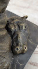 Bronze Hippopotamus Miniature Hippo Sculpture 7.5" x 5"