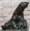 Art Deco Polar Bear Bronze Sculpture Marble Base Hotcast