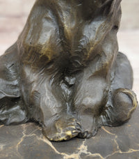 Art Deco Polar Bear Bronze Sculpture Marble Base Hotcast