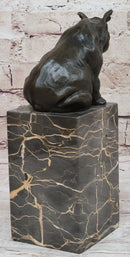 Signed Milo African Rhinoceros Bronze Sculpture on Marble Base
