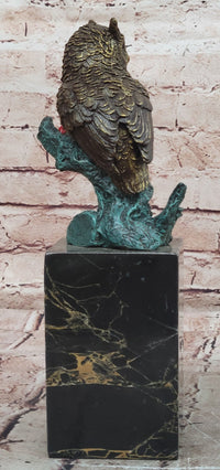 Beautiful Bronze Figure Sitting Owl on Branch Signed Milo Classic Sculpture