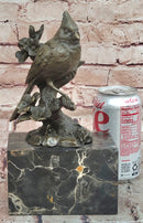 Bronze Statue Animal Sculpture Bird Desk Top Decor Marble Base Figurine