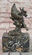 Bronze Statue Animal Sculpture Bird Desk Top Decor Marble Base Figurine