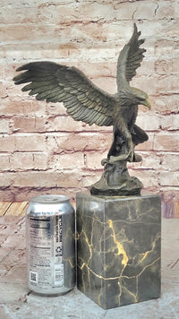 Swooping Eagle Catching Fish Hot Cast Bronze Sculpture