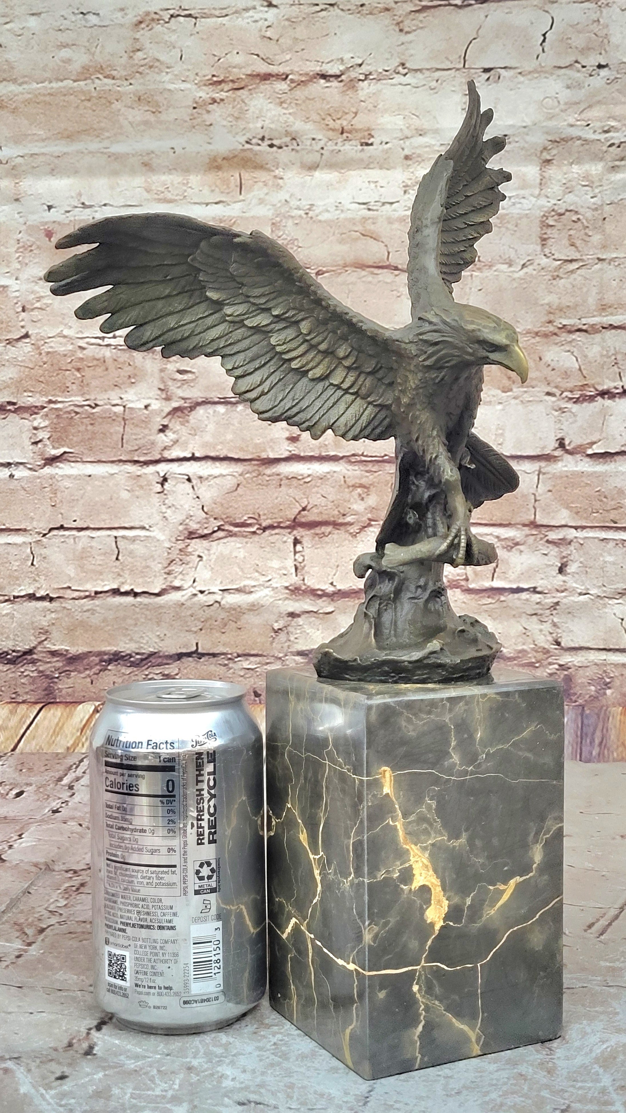 Swooping Eagle Catching Fish Hot Cast Bronze Sculpture