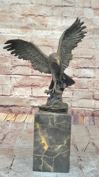 Swooping Eagle Catching Fish Hot Cast Bronze Sculpture