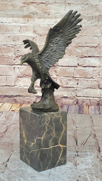 Swooping Eagle Catching Fish Hot Cast Bronze Sculpture