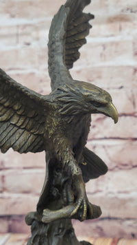 Swooping Eagle Catching Fish Hot Cast Bronze Sculpture