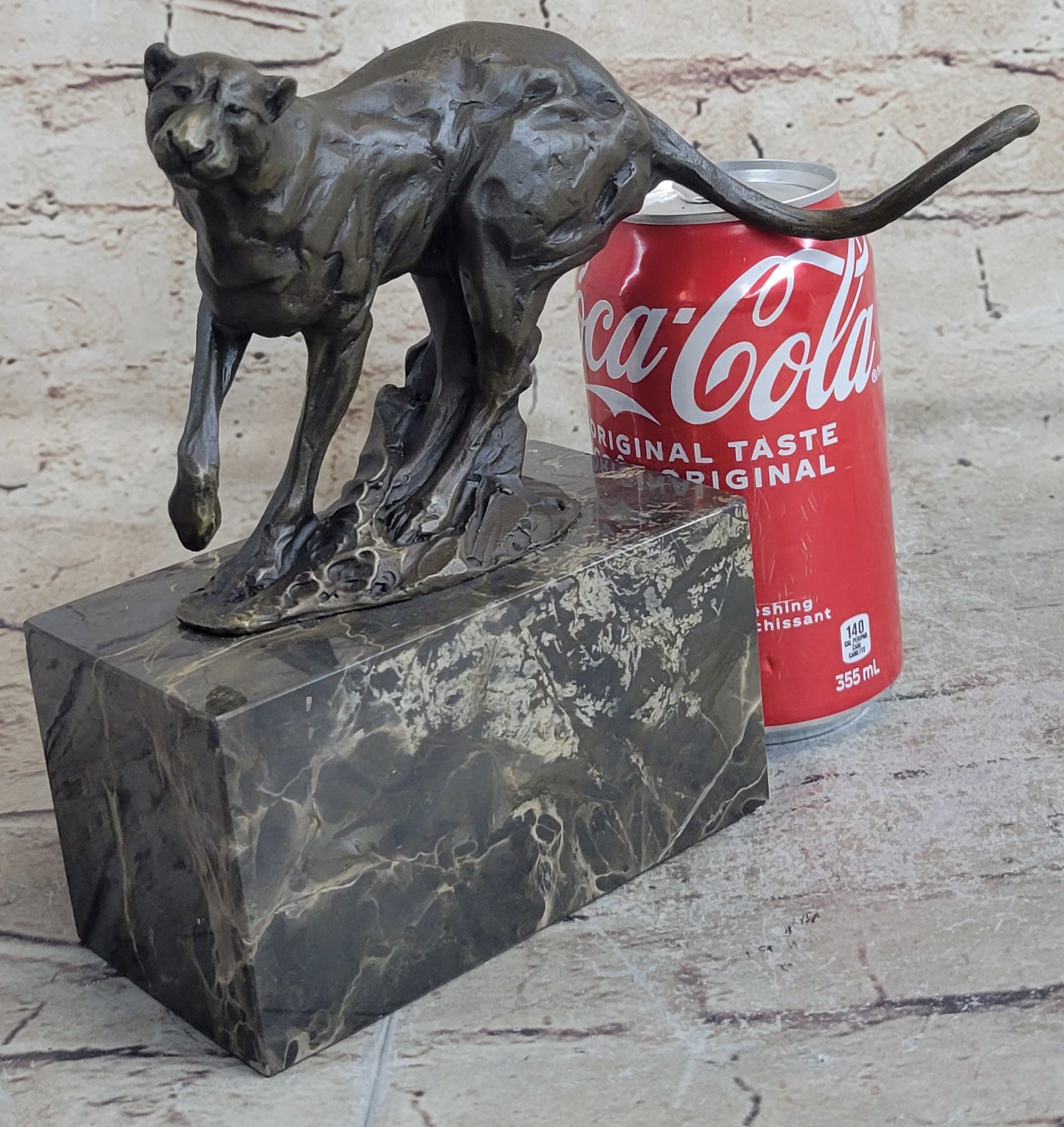 Signed Milo Panther Cougar Jaguar Bronze Sculpture