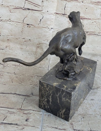 Signed Milo Panther Cougar Jaguar Bronze Sculpture