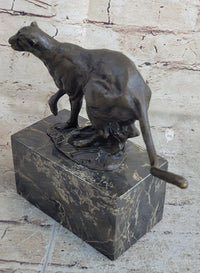 Signed Milo Panther Cougar Jaguar Bronze Sculpture