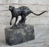 Signed Milo Panther Cougar Jaguar Bronze Sculpture