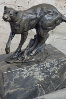 Signed Milo Panther Cougar Jaguar Bronze Sculpture