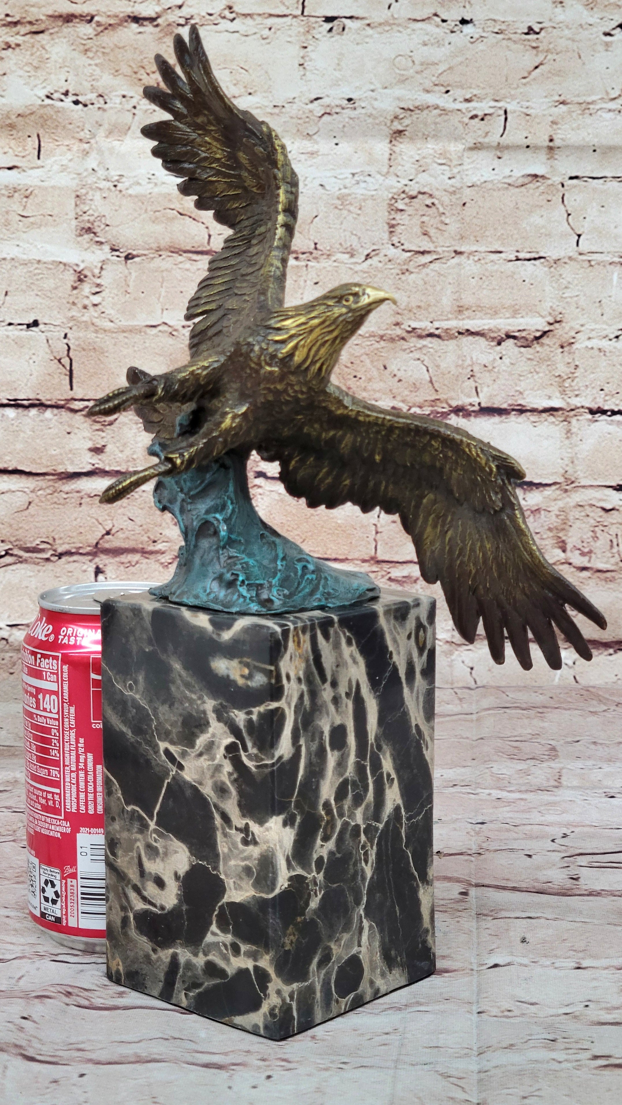 Art Deco Multi Color Patina American Bald Eagle Bronze Artwork