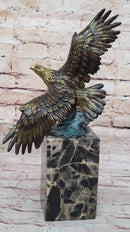 Art Deco Multi Color Patina American Bald Eagle Bronze Artwork