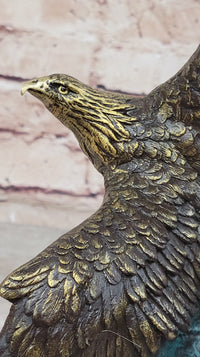 Art Deco Multi Color Patina American Bald Eagle Bronze Artwork
