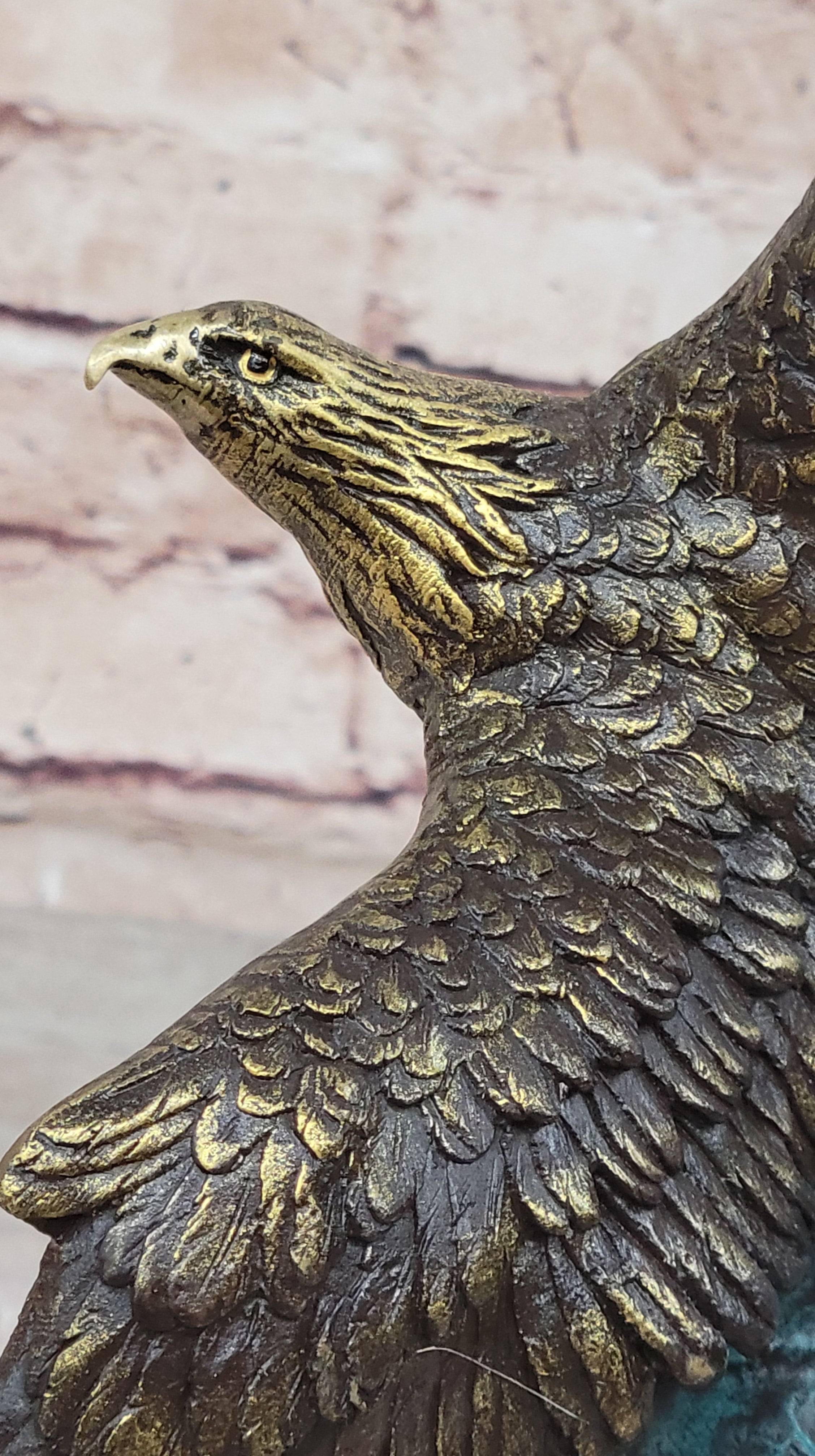 Art Deco Multi Color Patina American Bald Eagle Bronze Artwork