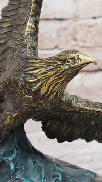 Art Deco Multi Color Patina American Bald Eagle Bronze Artwork