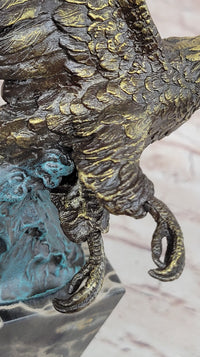 Art Deco Multi Color Patina American Bald Eagle Bronze Artwork