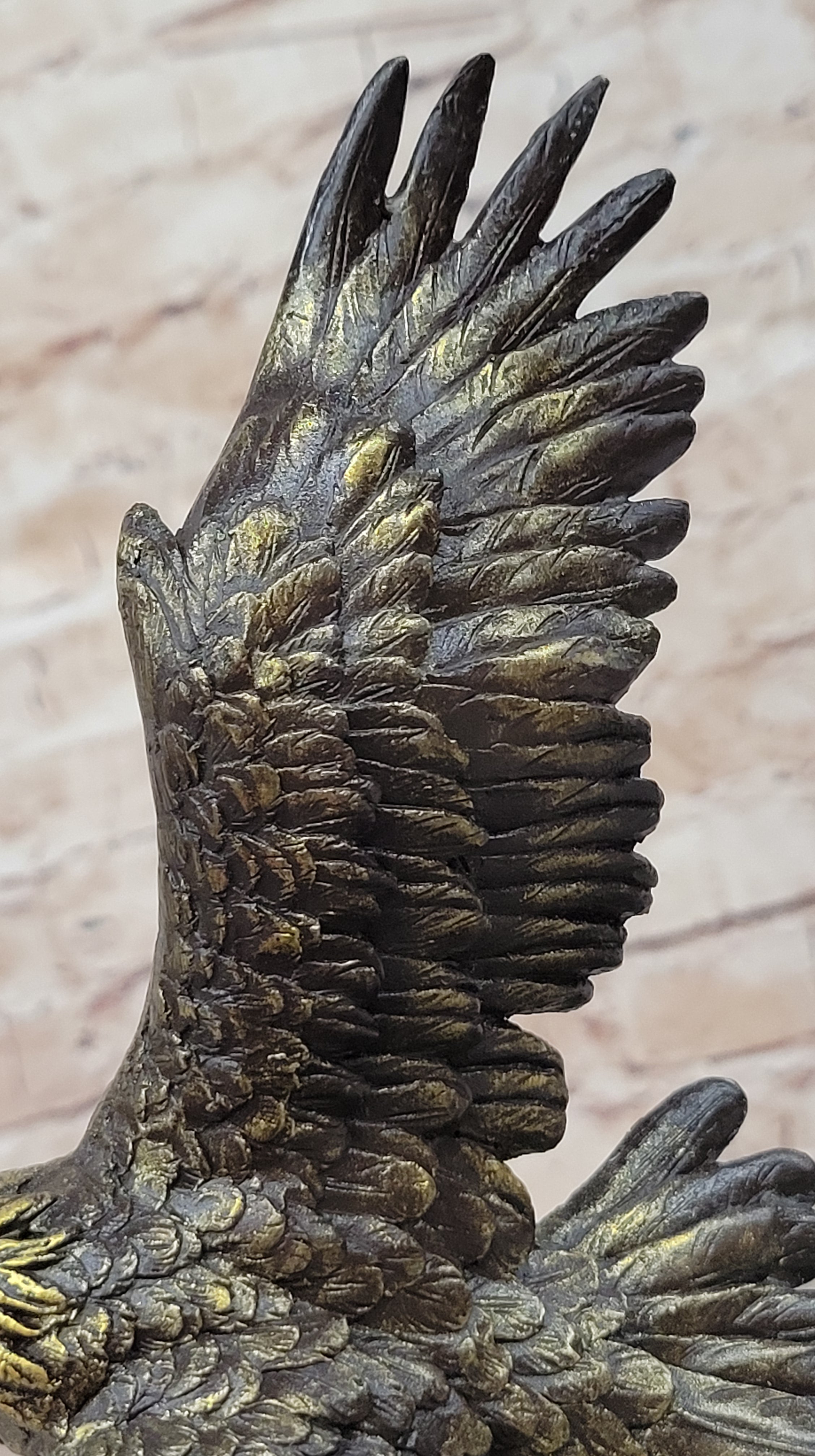 Art Deco Multi Color Patina American Bald Eagle Bronze Artwork