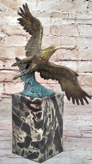 Art Deco Multi Color Patina American Bald Eagle Bronze Artwork