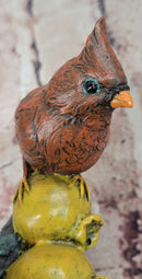 Hand Made Original Milo Cardinal Sitting on Pomegranate Bronze Sculpture Bird